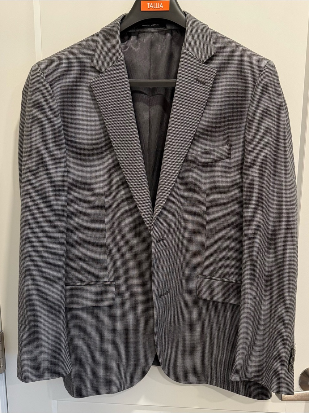 Kenneth Cole Awearness Gray Micro-Check Wool Sport Coat